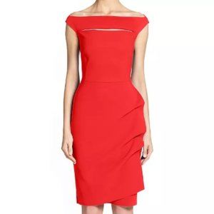 Chiara Boni La Petite Robe Melania Short Off-The-Shoulder Dress Red 42 (US 6)
